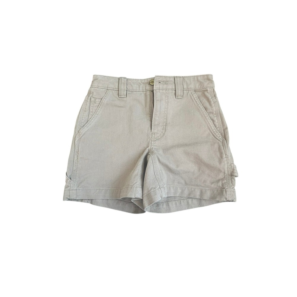 Tna Aritzia Khaki Tan Carpenter Utility Shorts Flat Front Women's 00